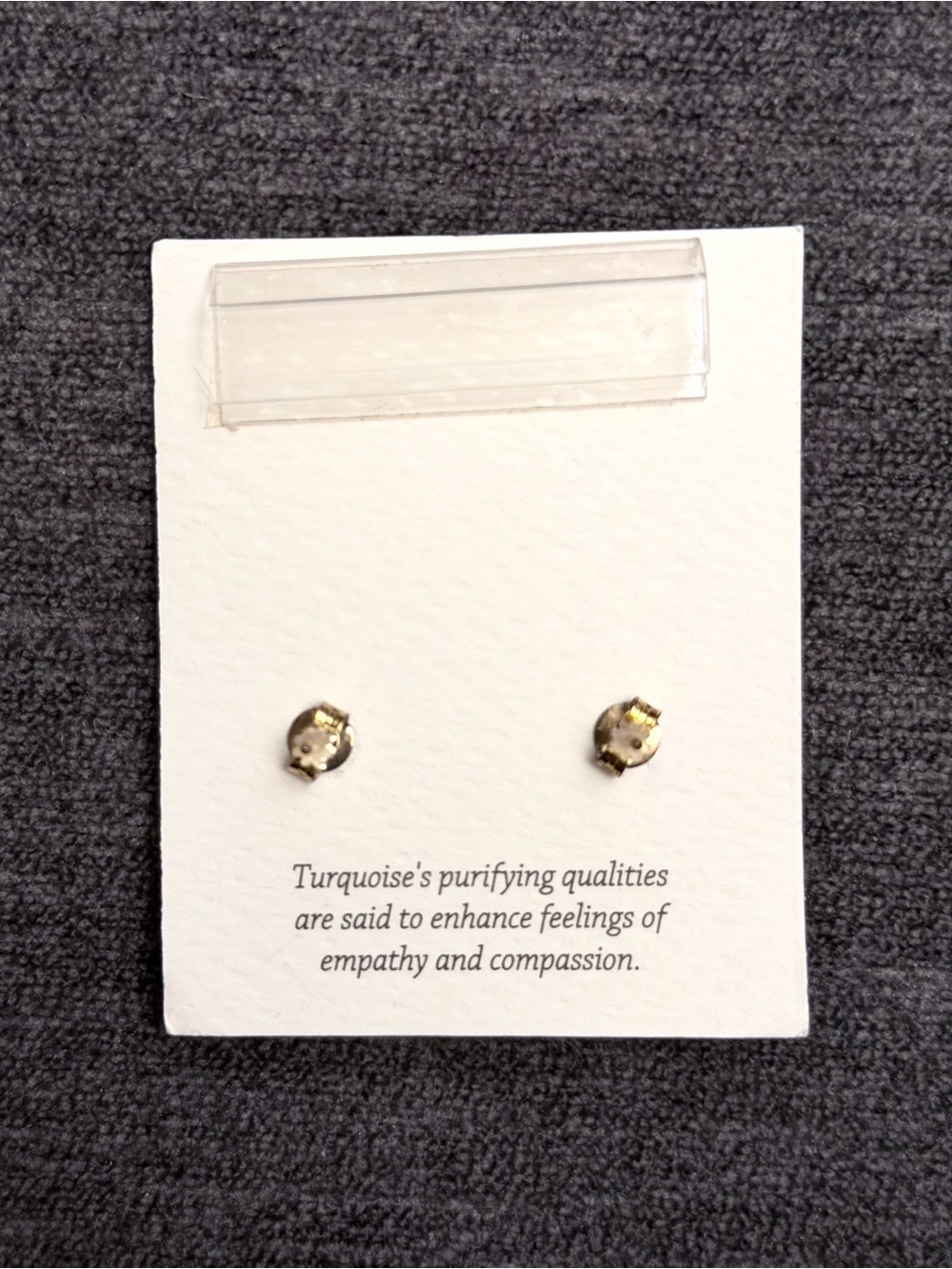 Shivam Mojave Turquoise 14K Gold Plated Sterling Silver Stud Earrings - Picture 2 of 2